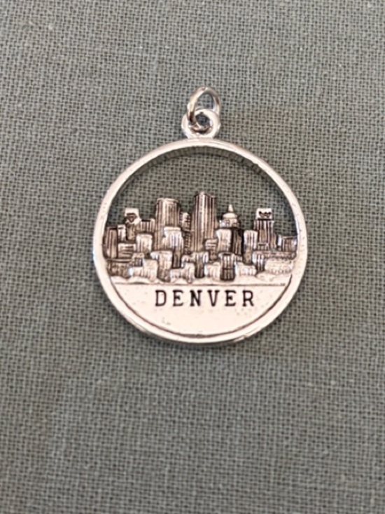 Jewelry - Denver Skyline Round Charm inSterling